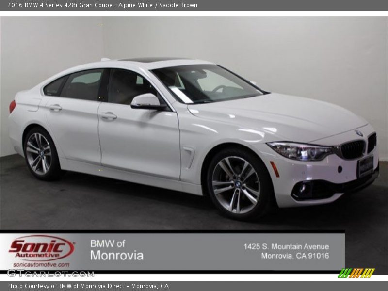 Alpine White / Saddle Brown 2016 BMW 4 Series 428i Gran Coupe