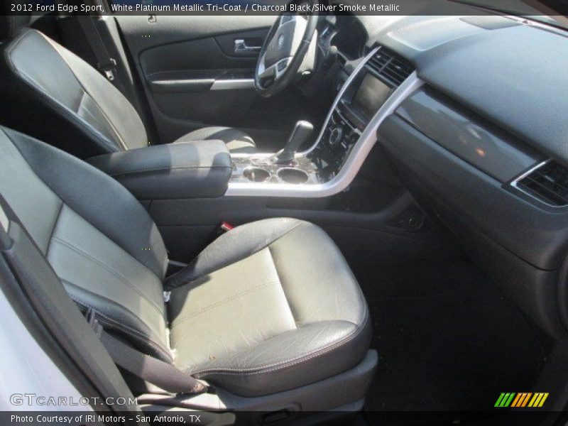 White Platinum Metallic Tri-Coat / Charcoal Black/Silver Smoke Metallic 2012 Ford Edge Sport