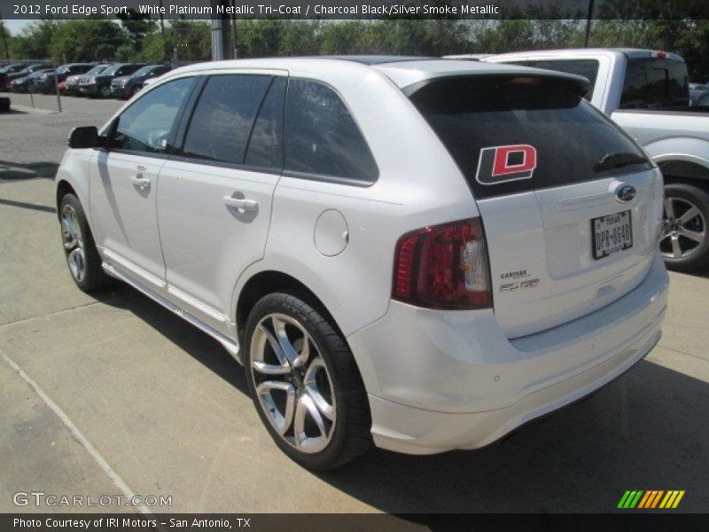 White Platinum Metallic Tri-Coat / Charcoal Black/Silver Smoke Metallic 2012 Ford Edge Sport