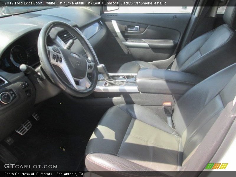 White Platinum Metallic Tri-Coat / Charcoal Black/Silver Smoke Metallic 2012 Ford Edge Sport