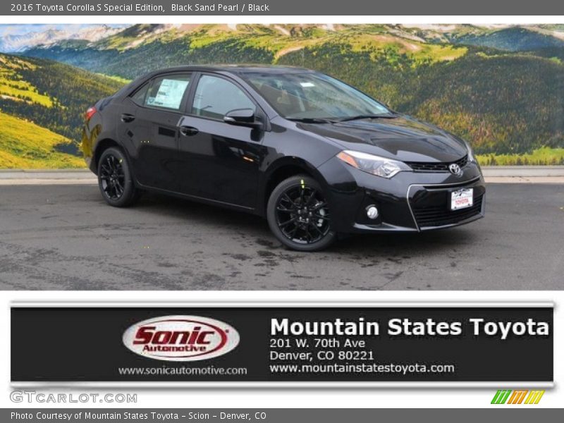 Black Sand Pearl / Black 2016 Toyota Corolla S Special Edition