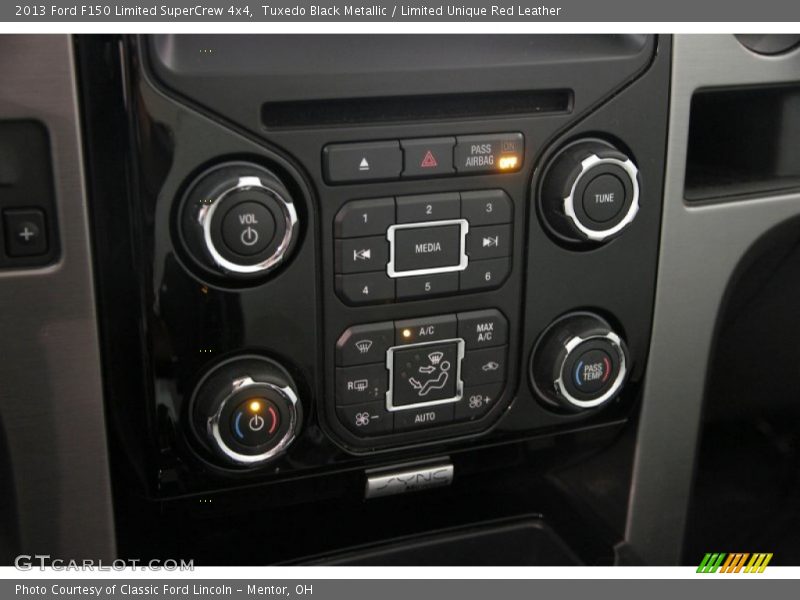 Tuxedo Black Metallic / Limited Unique Red Leather 2013 Ford F150 Limited SuperCrew 4x4