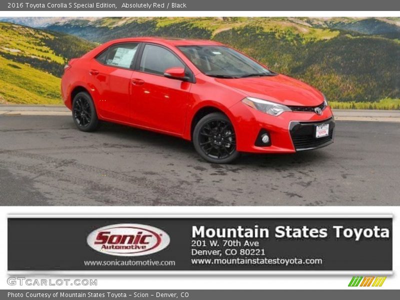 Absolutely Red / Black 2016 Toyota Corolla S Special Edition