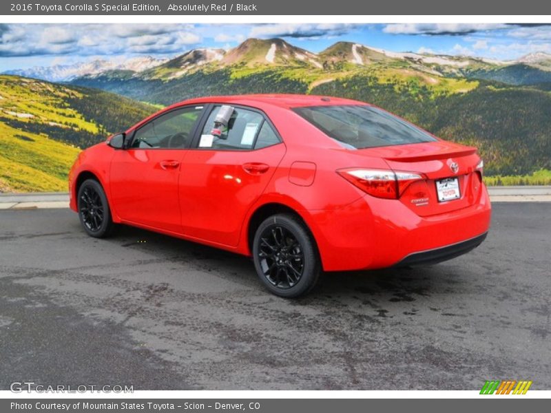 Absolutely Red / Black 2016 Toyota Corolla S Special Edition