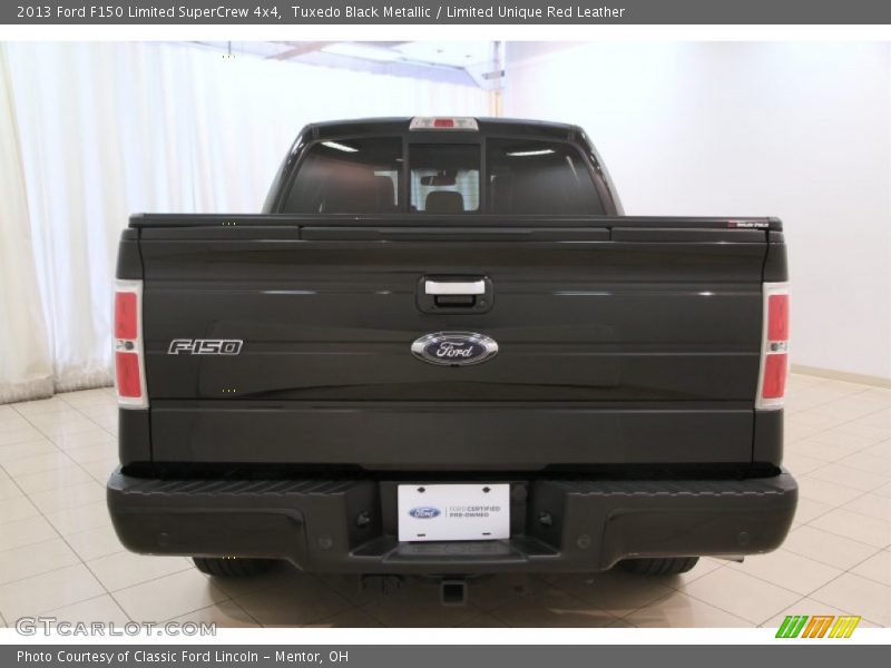 Tuxedo Black Metallic / Limited Unique Red Leather 2013 Ford F150 Limited SuperCrew 4x4