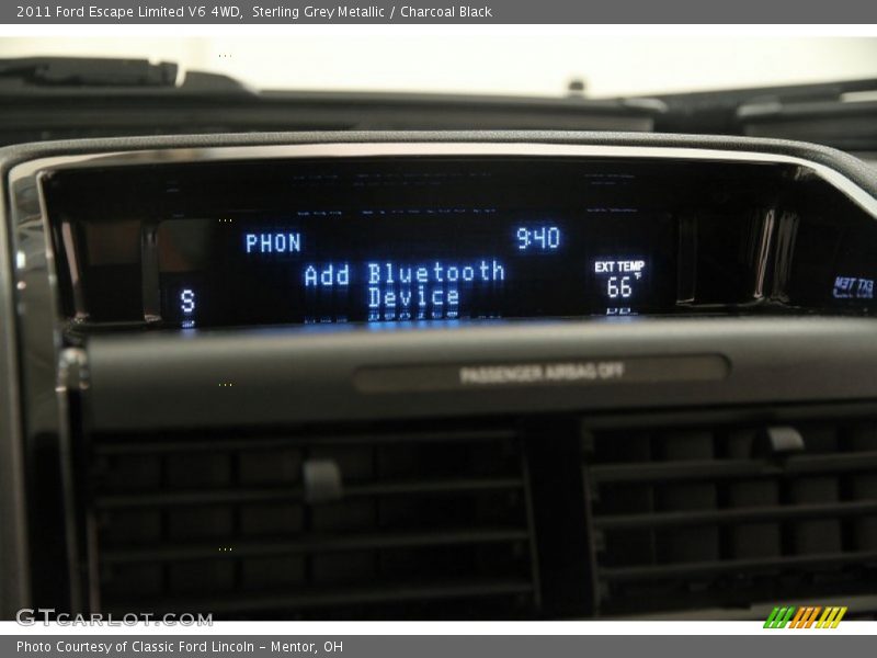 Sterling Grey Metallic / Charcoal Black 2011 Ford Escape Limited V6 4WD