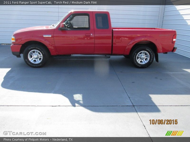 Torch Red / Medium Dark Flint 2011 Ford Ranger Sport SuperCab