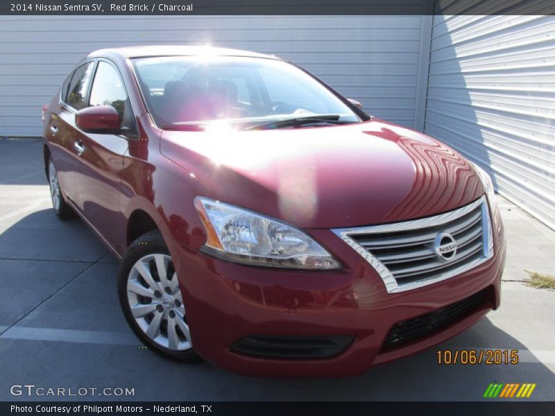 Red Brick / Charcoal 2014 Nissan Sentra SV