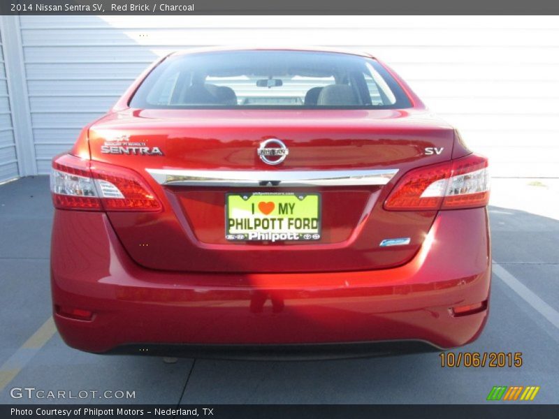 Red Brick / Charcoal 2014 Nissan Sentra SV