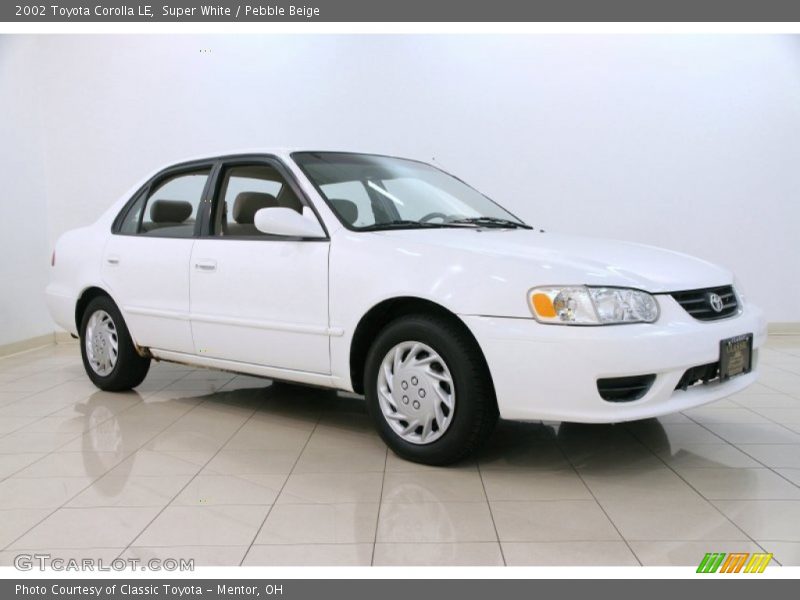 Super White / Pebble Beige 2002 Toyota Corolla LE