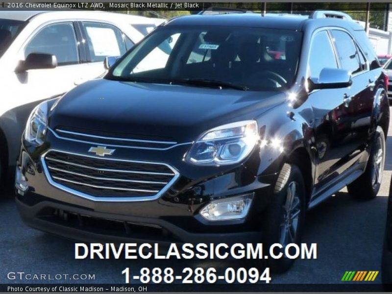 Mosaic Black Metallic / Jet Black 2016 Chevrolet Equinox LTZ AWD
