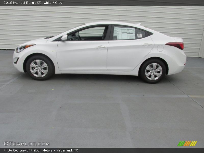 White / Gray 2016 Hyundai Elantra SE