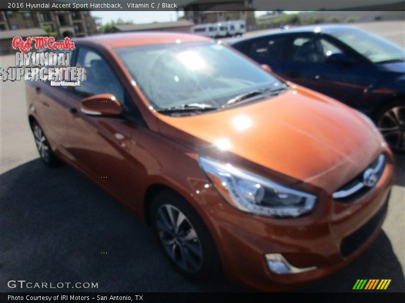 Vitamin C / Black 2016 Hyundai Accent Sport Hatchback