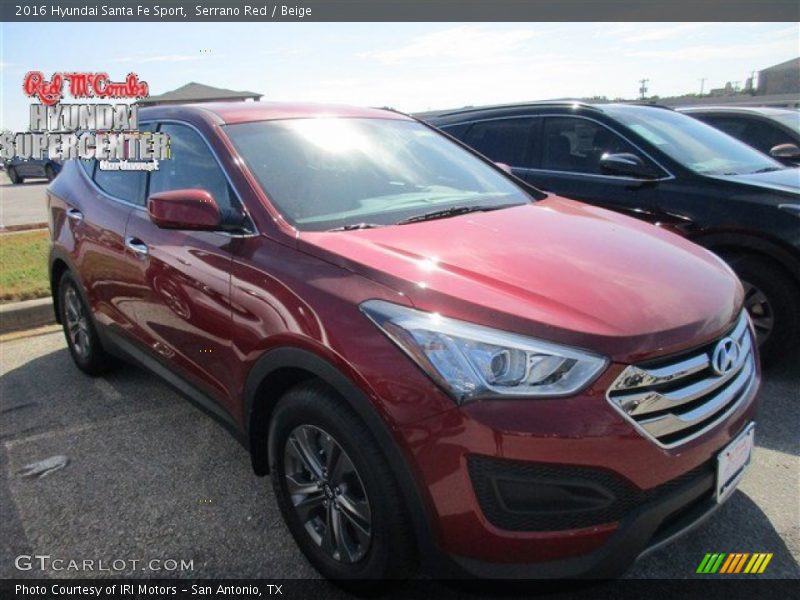 Serrano Red / Beige 2016 Hyundai Santa Fe Sport