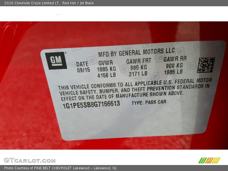 Red Hot / Jet Black 2016 Chevrolet Cruze Limited LT