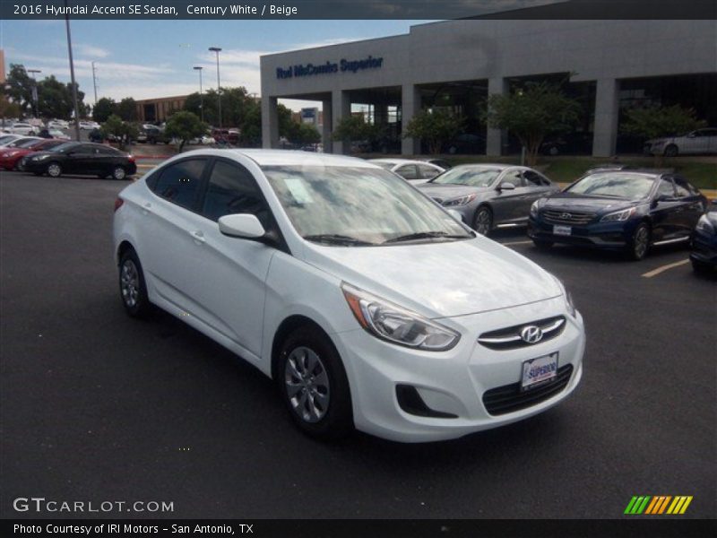 Century White / Beige 2016 Hyundai Accent SE Sedan