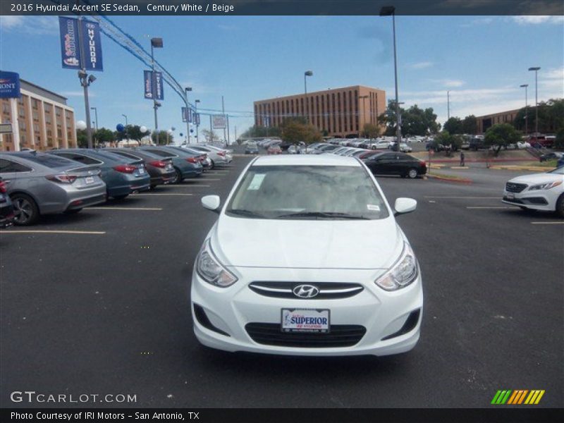 Century White / Beige 2016 Hyundai Accent SE Sedan