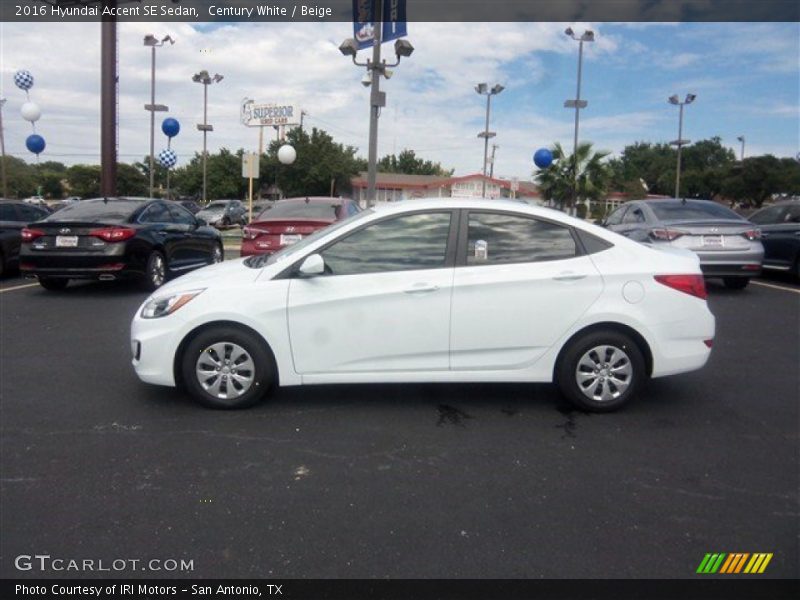 Century White / Beige 2016 Hyundai Accent SE Sedan