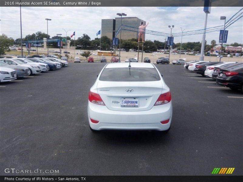 Century White / Beige 2016 Hyundai Accent SE Sedan