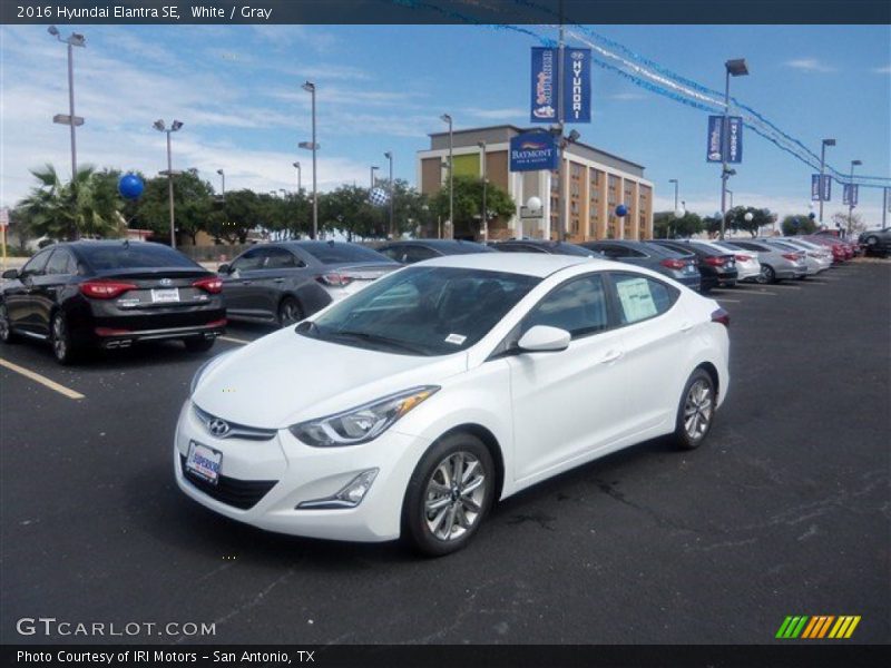 White / Gray 2016 Hyundai Elantra SE