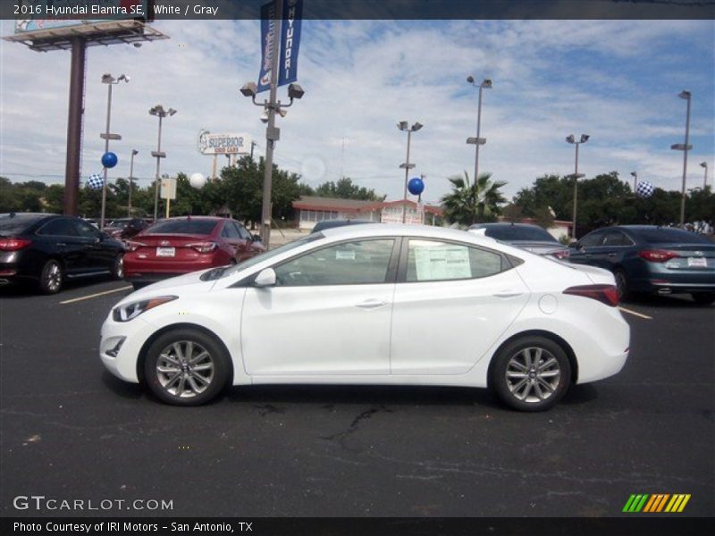 White / Gray 2016 Hyundai Elantra SE