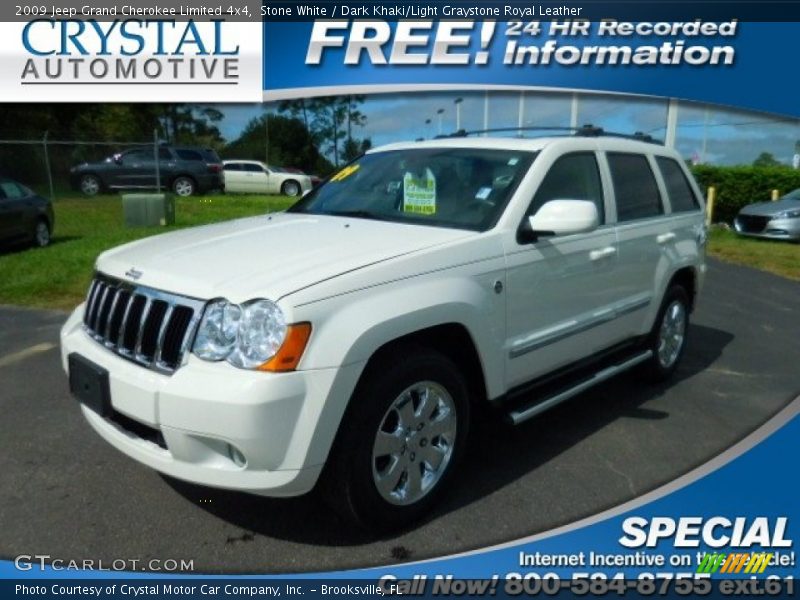 Stone White / Dark Khaki/Light Graystone Royal Leather 2009 Jeep Grand Cherokee Limited 4x4