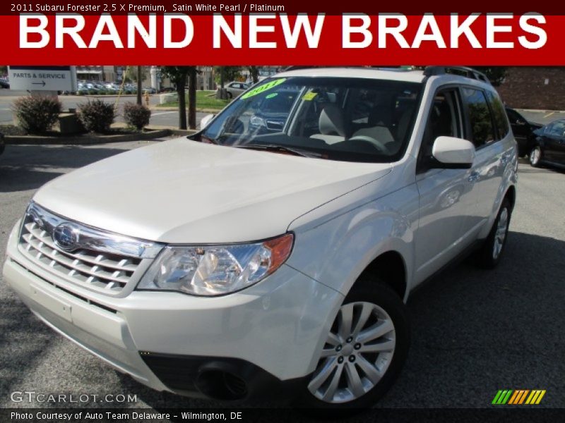 Satin White Pearl / Platinum 2011 Subaru Forester 2.5 X Premium