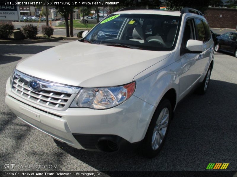 Satin White Pearl / Platinum 2011 Subaru Forester 2.5 X Premium