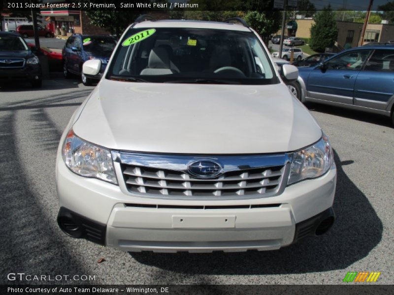 Satin White Pearl / Platinum 2011 Subaru Forester 2.5 X Premium