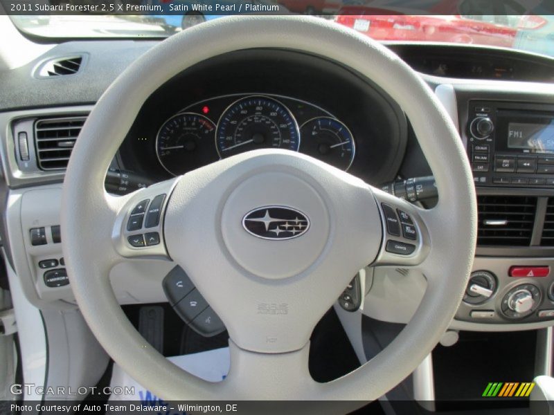 Satin White Pearl / Platinum 2011 Subaru Forester 2.5 X Premium