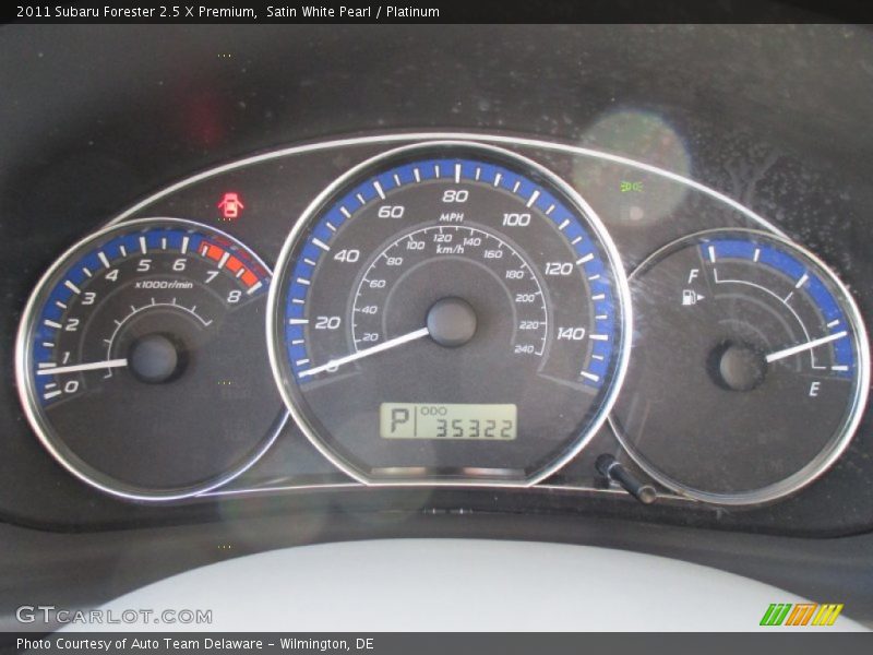 Satin White Pearl / Platinum 2011 Subaru Forester 2.5 X Premium