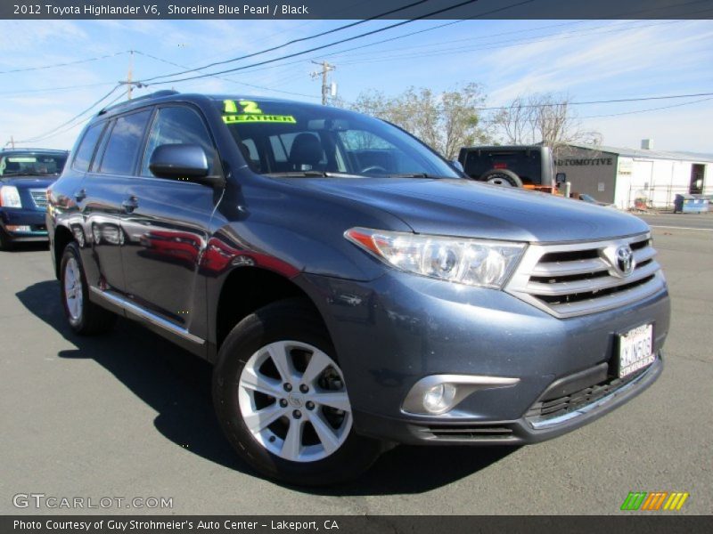 Shoreline Blue Pearl / Black 2012 Toyota Highlander V6