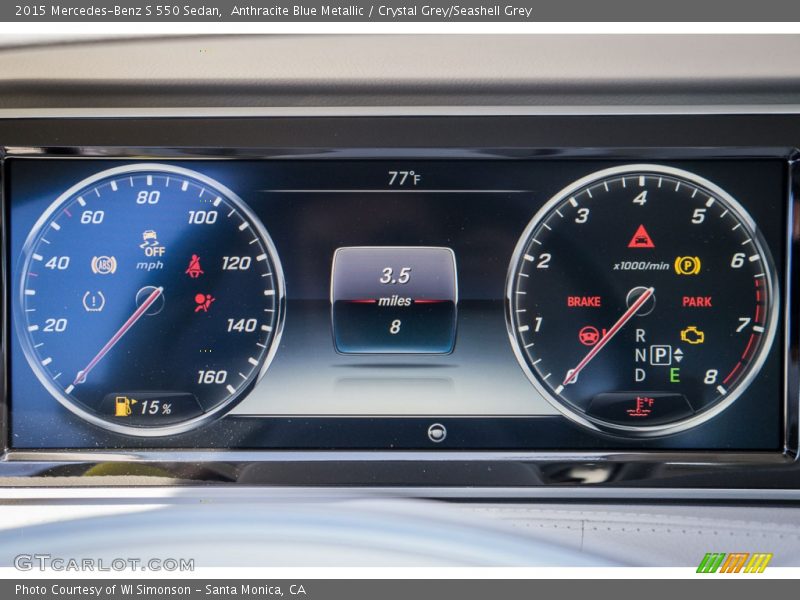 Anthracite Blue Metallic / Crystal Grey/Seashell Grey 2015 Mercedes-Benz S 550 Sedan