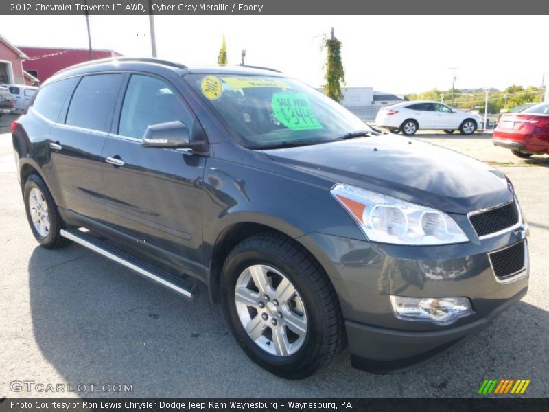 Cyber Gray Metallic / Ebony 2012 Chevrolet Traverse LT AWD
