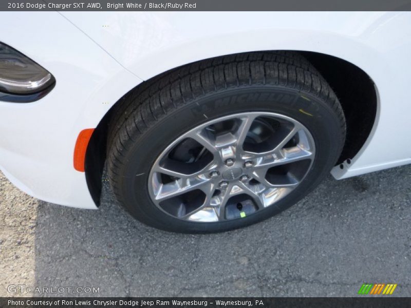 Bright White / Black/Ruby Red 2016 Dodge Charger SXT AWD