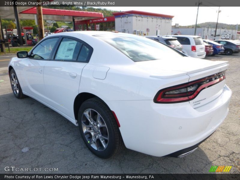 Bright White / Black/Ruby Red 2016 Dodge Charger SXT AWD