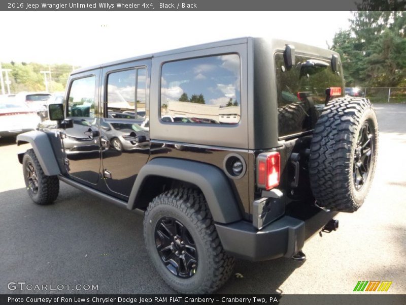 Black / Black 2016 Jeep Wrangler Unlimited Willys Wheeler 4x4