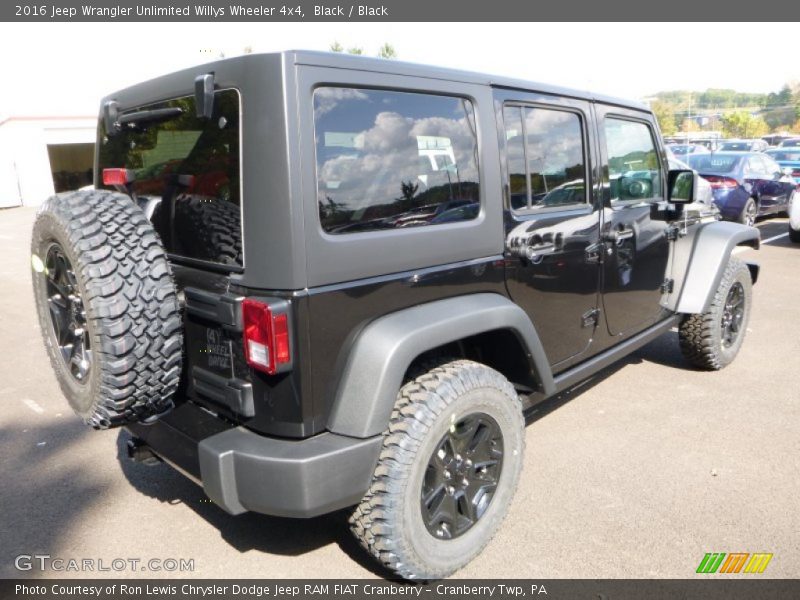 Black / Black 2016 Jeep Wrangler Unlimited Willys Wheeler 4x4