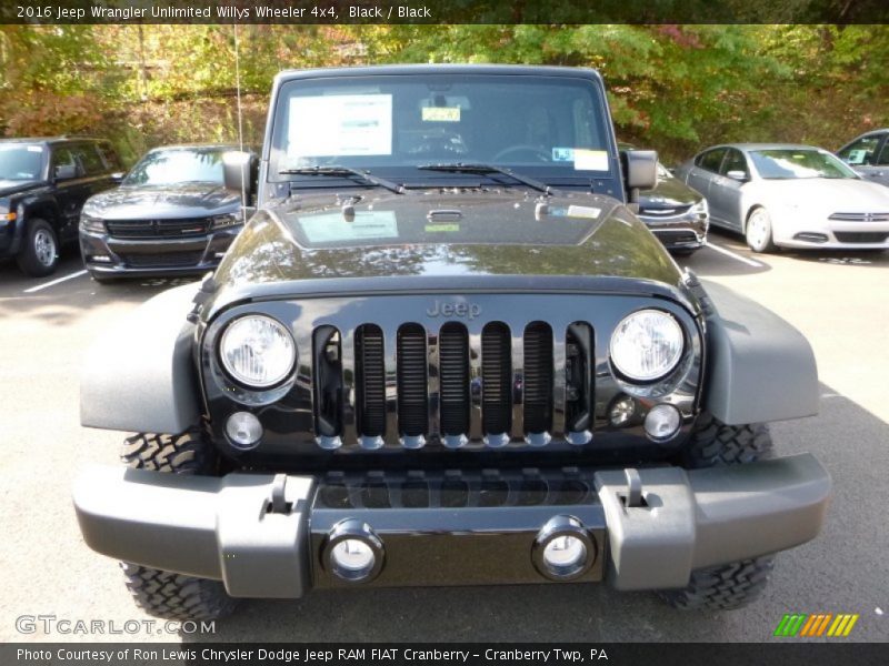 Black / Black 2016 Jeep Wrangler Unlimited Willys Wheeler 4x4