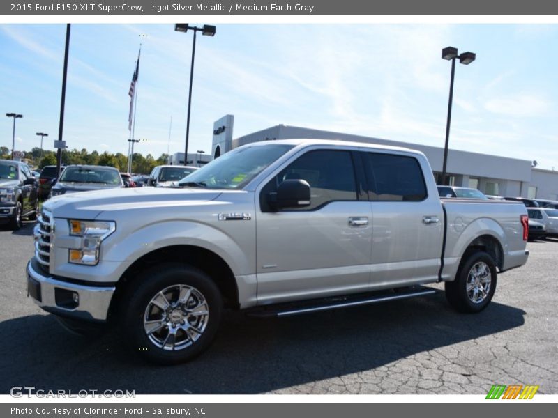 Ingot Silver Metallic / Medium Earth Gray 2015 Ford F150 XLT SuperCrew