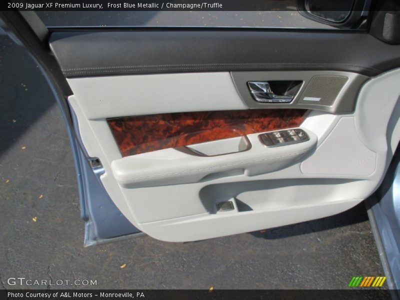 Frost Blue Metallic / Champagne/Truffle 2009 Jaguar XF Premium Luxury