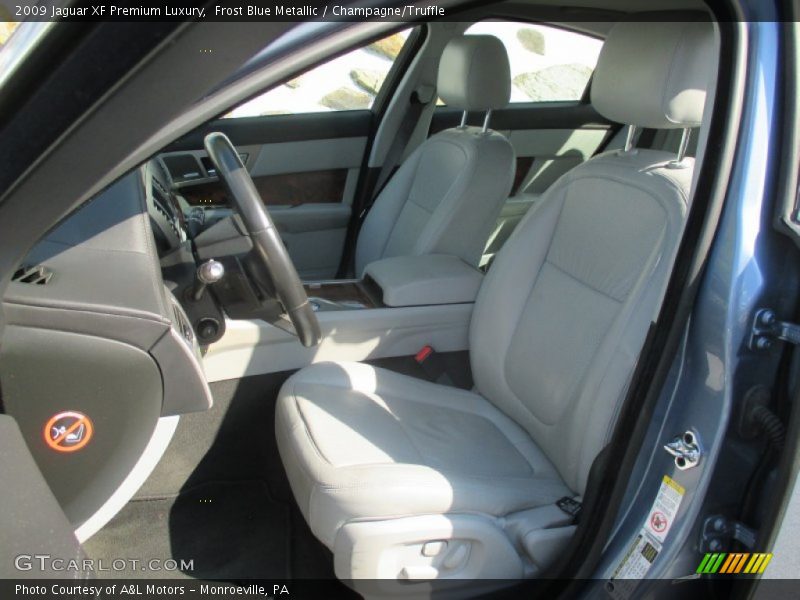 Frost Blue Metallic / Champagne/Truffle 2009 Jaguar XF Premium Luxury