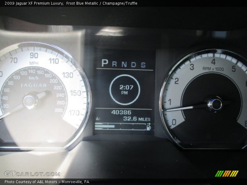 Frost Blue Metallic / Champagne/Truffle 2009 Jaguar XF Premium Luxury