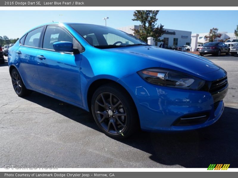 Laser Blue Pearl / Black 2016 Dodge Dart SE