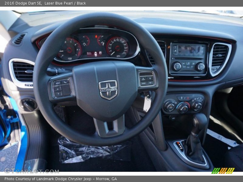 Laser Blue Pearl / Black 2016 Dodge Dart SE