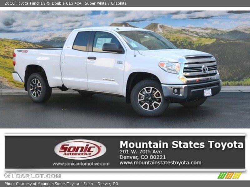 Super White / Graphite 2016 Toyota Tundra SR5 Double Cab 4x4