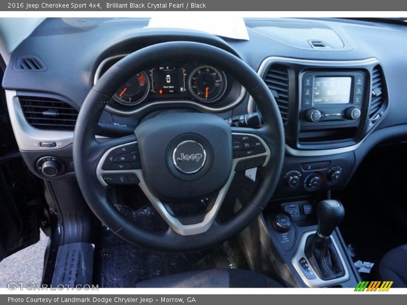 Brilliant Black Crystal Pearl / Black 2016 Jeep Cherokee Sport 4x4