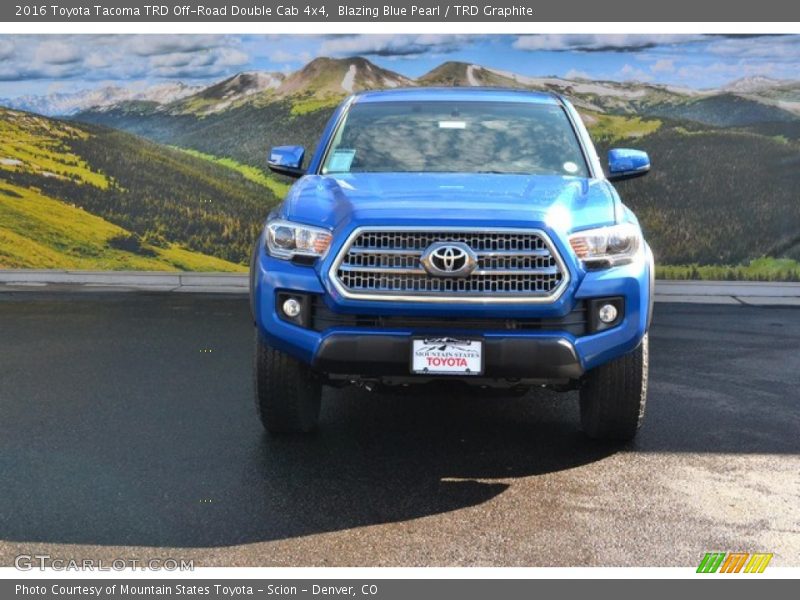 Blazing Blue Pearl / TRD Graphite 2016 Toyota Tacoma TRD Off-Road Double Cab 4x4