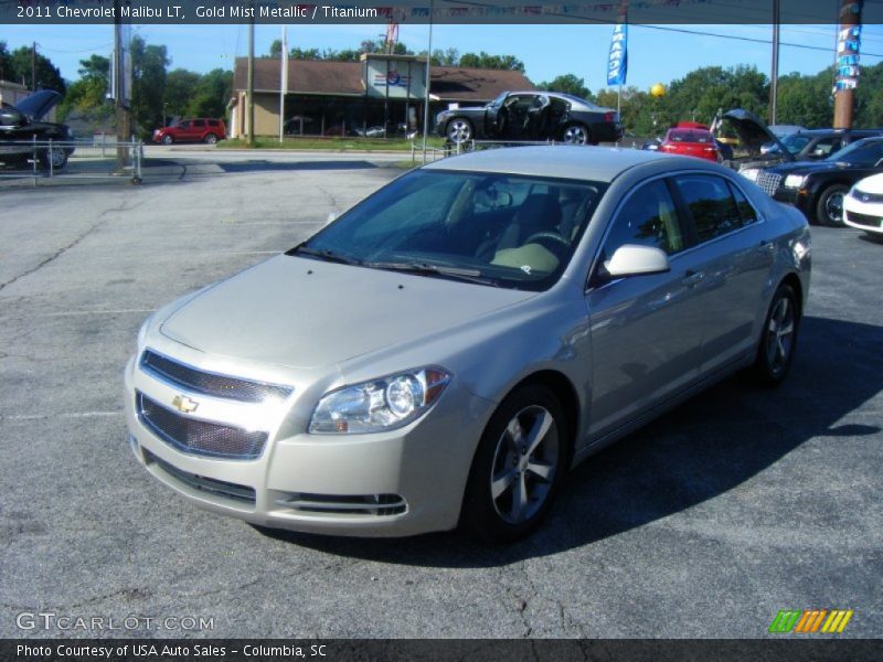 Gold Mist Metallic / Titanium 2011 Chevrolet Malibu LT