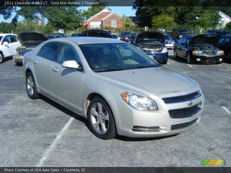 Gold Mist Metallic / Titanium 2011 Chevrolet Malibu LT